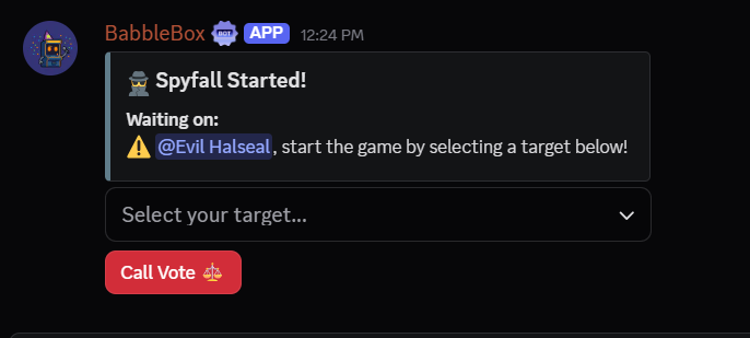 Babblebox Spyfall voting